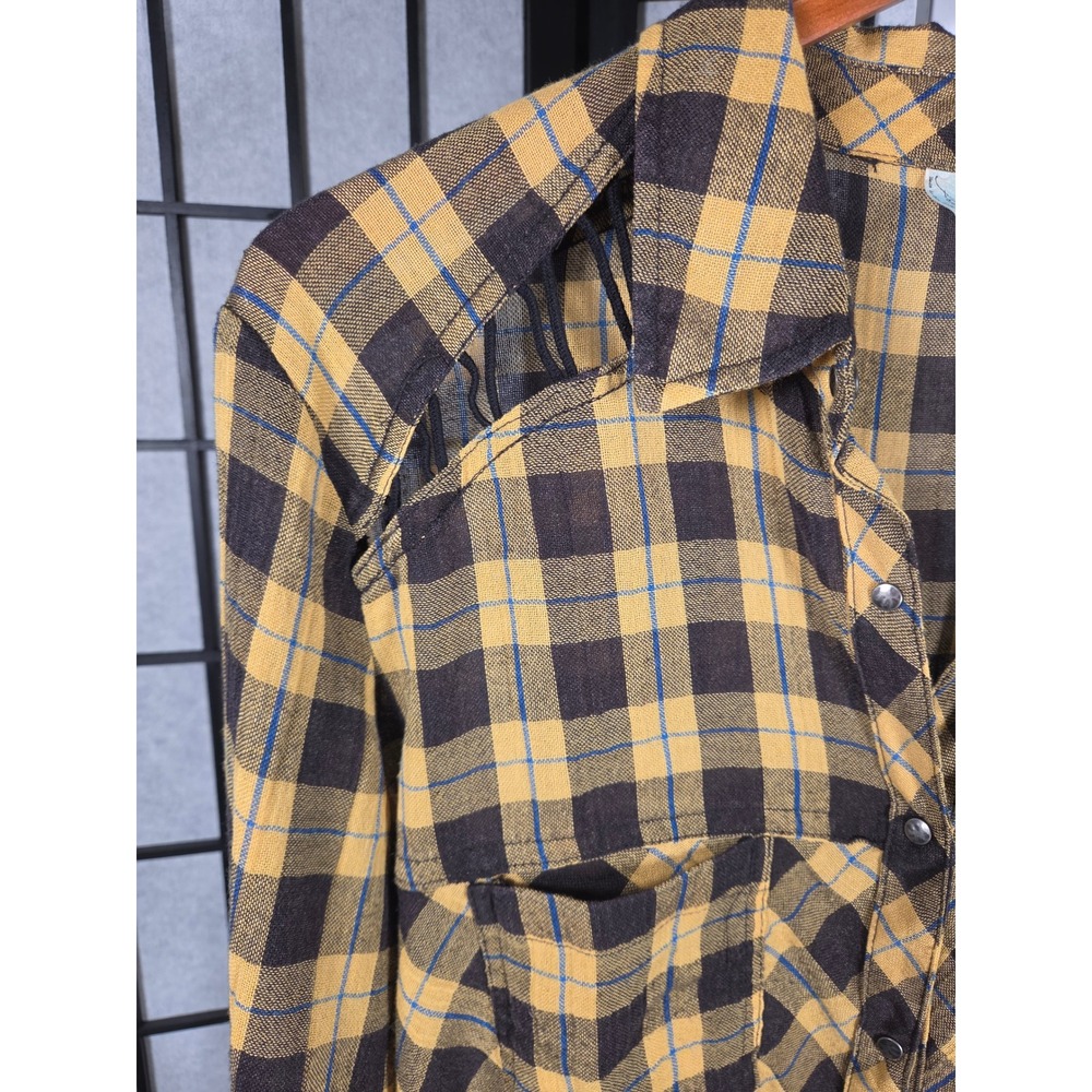 Free People Boho Grunge Festival Plaid Cutout Shoulder‎ Button Down Shirt Medium
